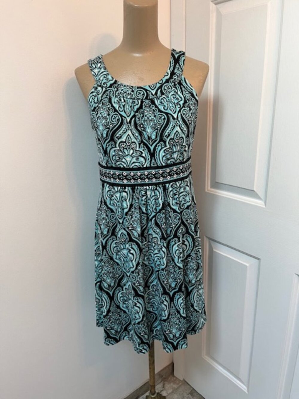 Apt.9  Black/Aqua Blue Women's Sun Dress